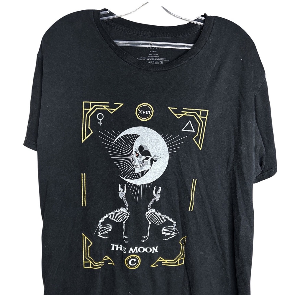 Cloak Brand LARGE The Moon Tarot Card Graphic T-Shirt Men Skull Skeleton Cotton